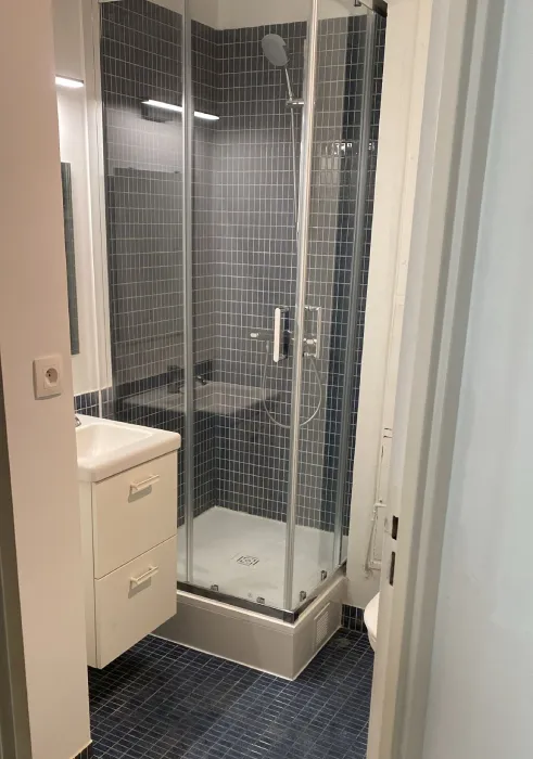 Dépose de l'ancien bac de douche et préparation des murs