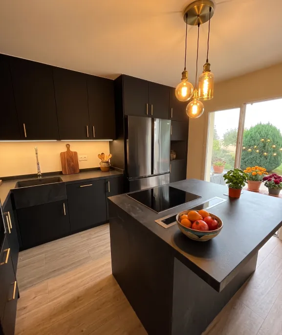 Rénovation de cuisine et pose d'un îlot central moderne à Versailles (78)